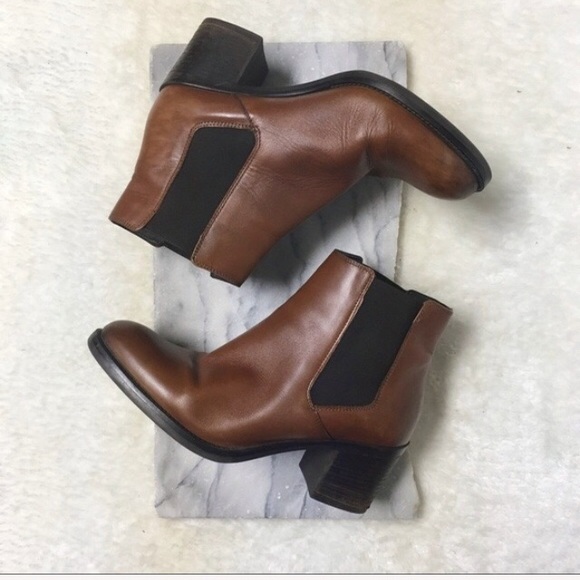 Clarks Shoes - Clarks Ankle Leather Boots Sz 9 Burnt Orange